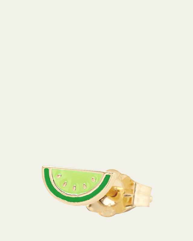 14K Yellow Gold Citrus Stud Earring, Single